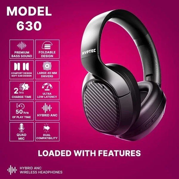 Kyptec LifeStyle® 630 Premium Wireless Headphones for Deep Bass, Clear Voice & Focused Listening