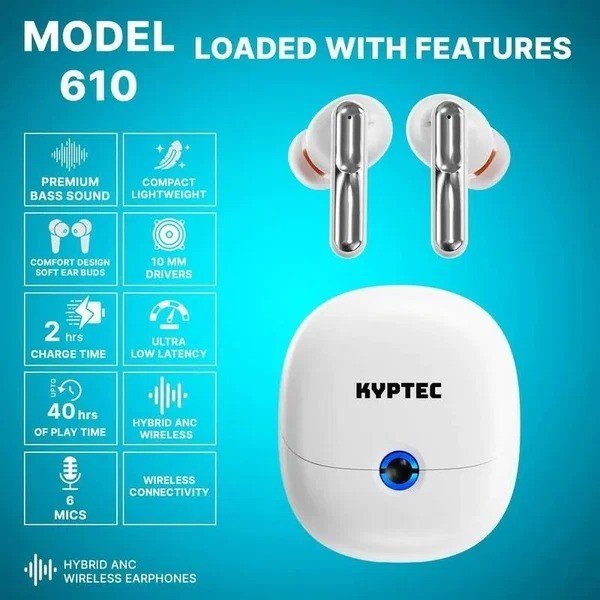Kyptec LifeStyle® 610 Wireless Earbuds for Smart Noise Control, Clear Audio & Everyday Freedom
