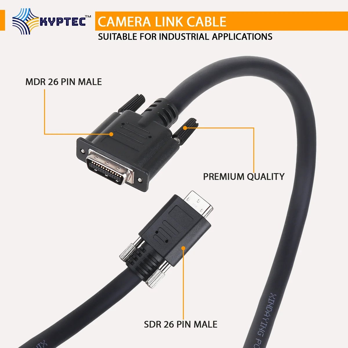 SDR-26 Pin Male to MDR-26 Pin Male Industrial Camera Link Cable – Kyptec Automation®