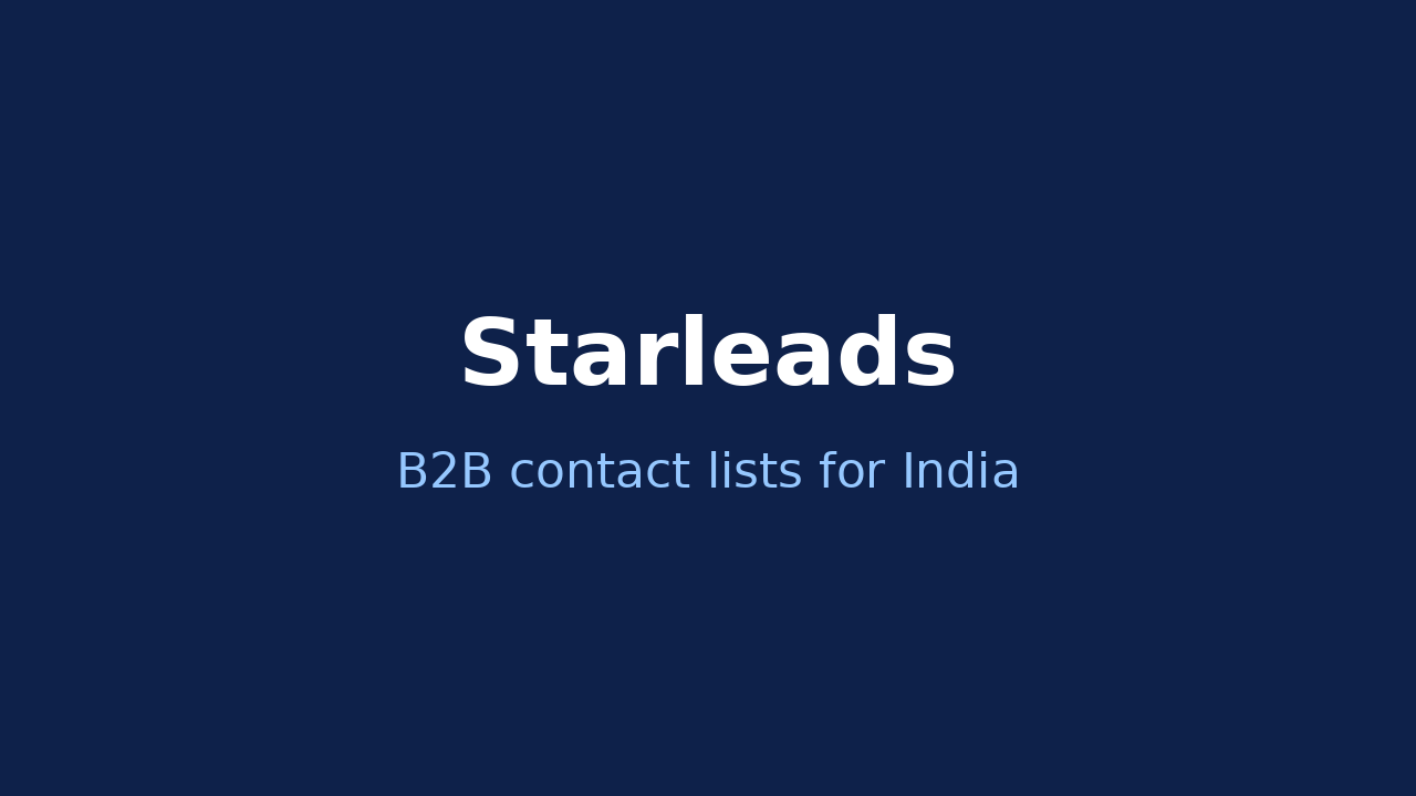 B2B Contact Lists and Business Leads for India – Starleads